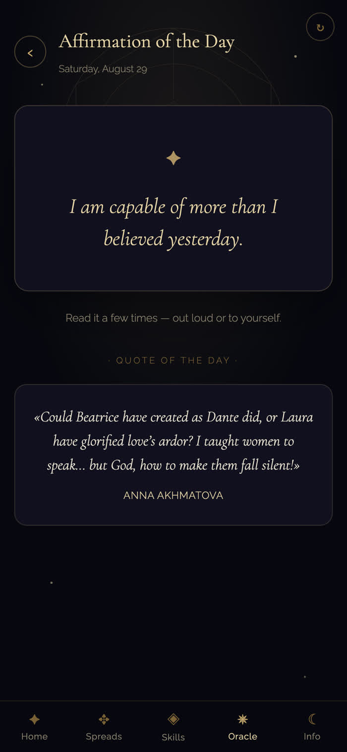 Affirmation of the Day — a short daily anchor in the Nikola Blajen app
