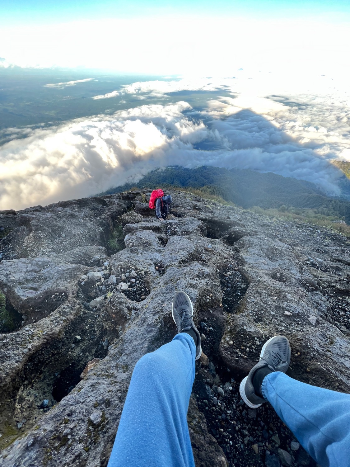 I don't remember being afraid of the height — I remember my legs shaking
