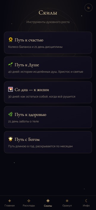 Скилы — пять путей духовного роста в приложении «Никола Блажен»