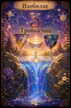 «Тройка Чаш» — карта из колоды «Карты Рёрига» · Никола Блажен